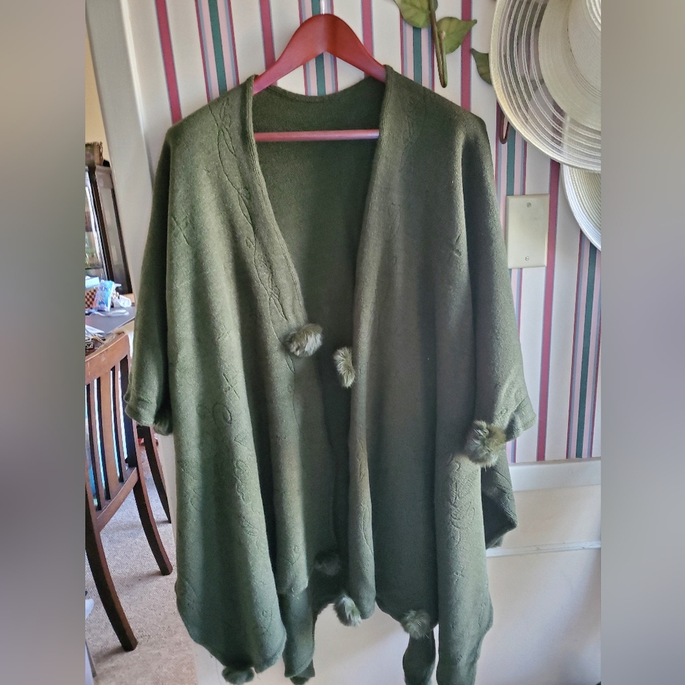 Army green shawl